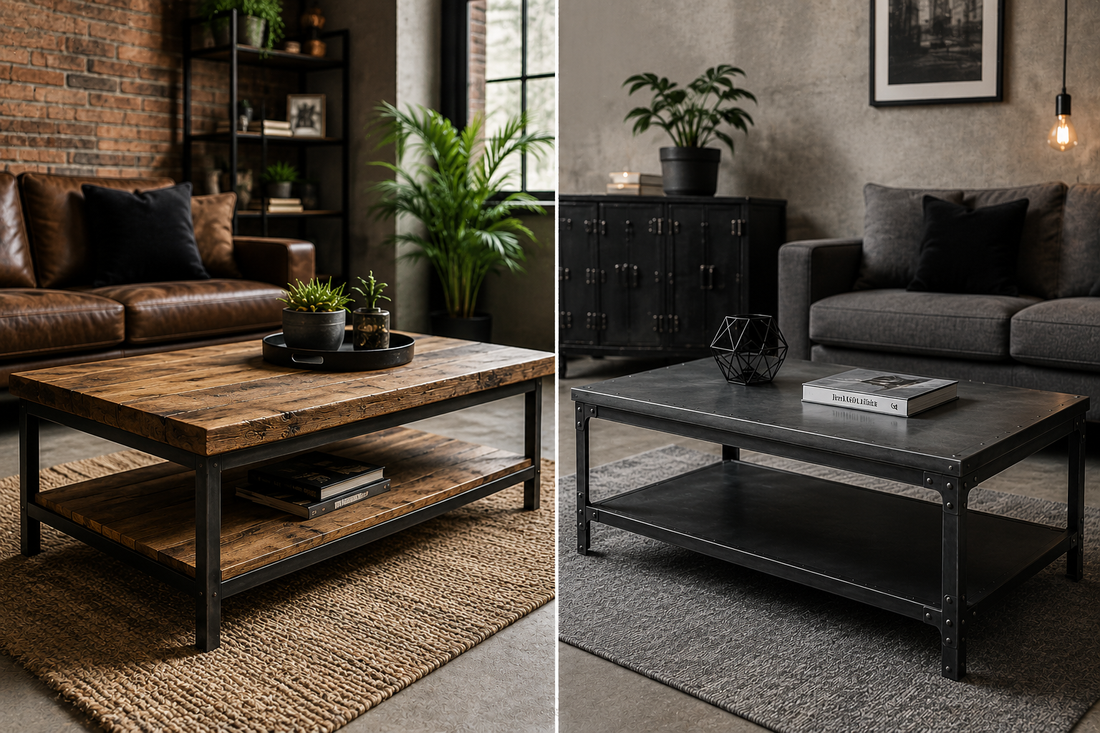 Table basse industrielle : bois ou métal ?